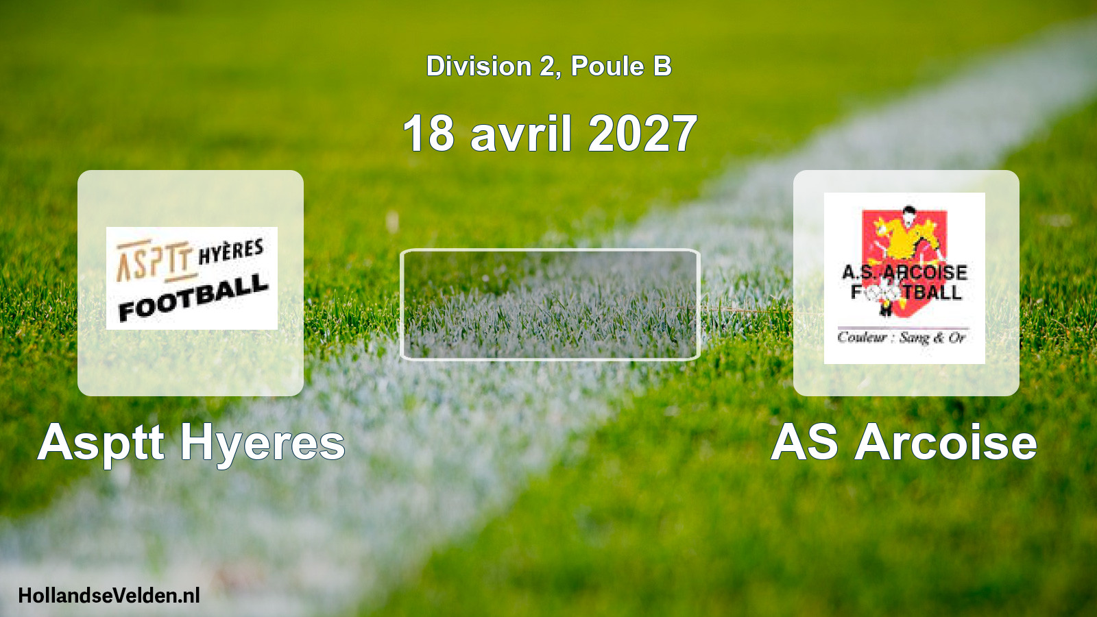 Match programmé: Asptt Hyeres - AS Arcoise (18 avril 2027)