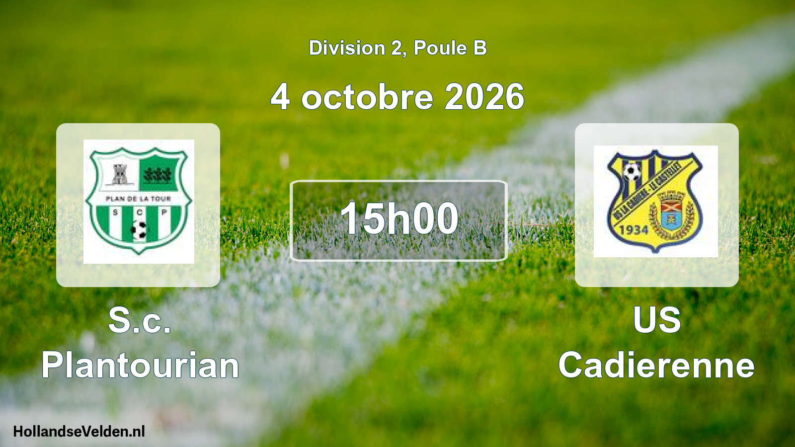 Match programmé: S.c. Plantourian - US Cadierenne (4 octobre 2026)