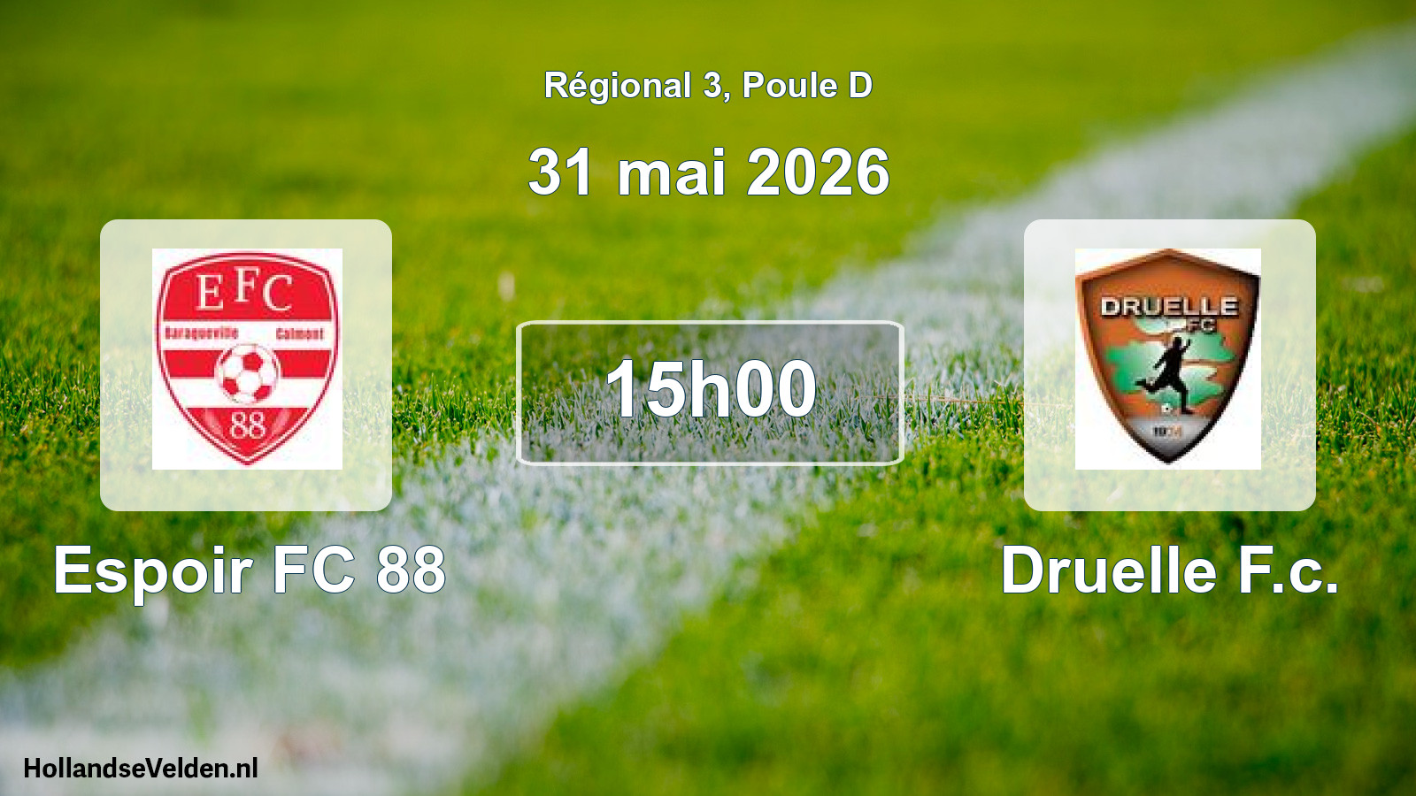 Geplande wedstrijd: Espoir FC 88 - Druelle F.c. (31 mei 2026)