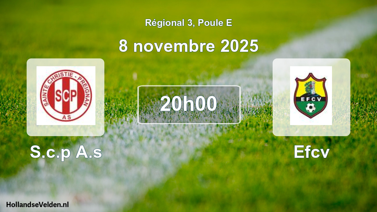 Geplande wedstrijd: S.c.p A.s - Efcv (8 novembre 2025)