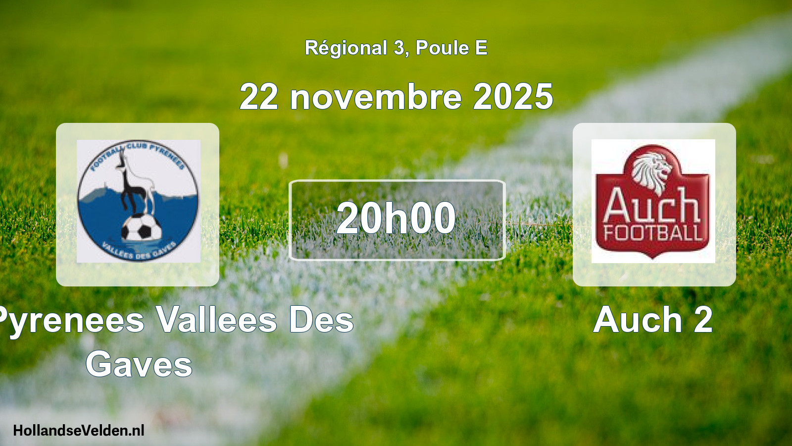 Scheduled Match: FC Pyrenees Vallees Des Gaves - Auch 2 (22 November 2025)