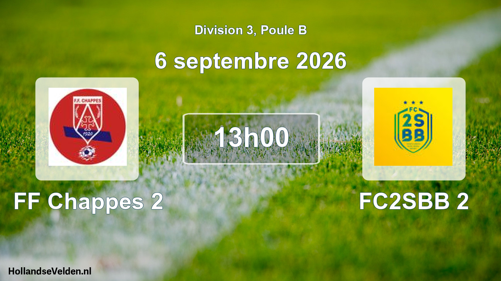 Match programmé: FF Chappes 2 - FC2SBB 2 (6 septembre 2026)