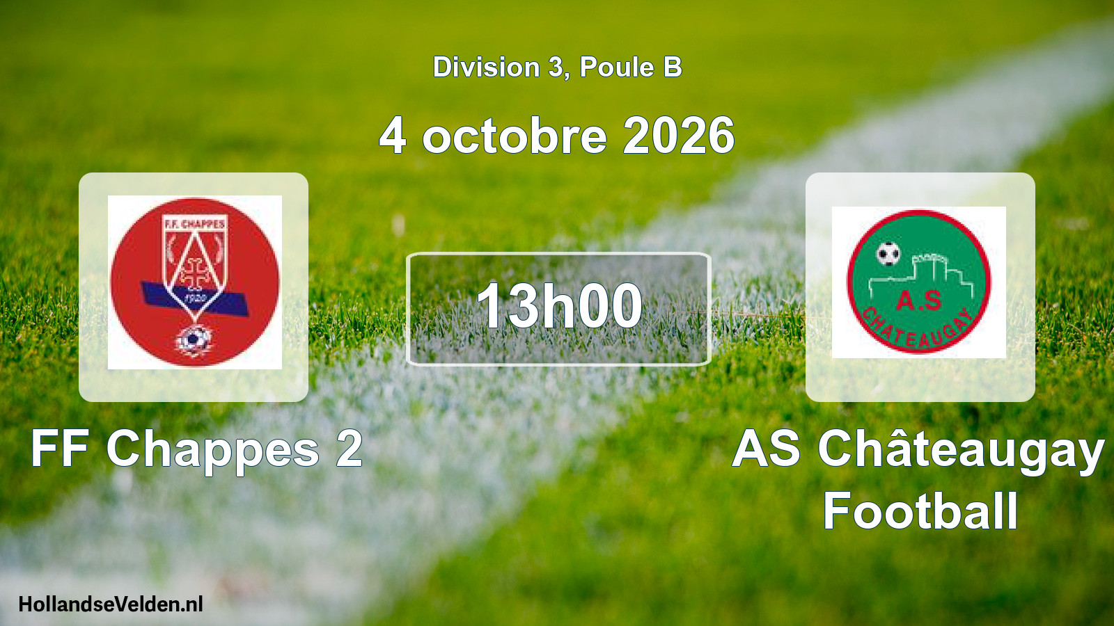Scheduled Match: FF Chappes 2 - AS Châteaugay Football (4 October 2026)