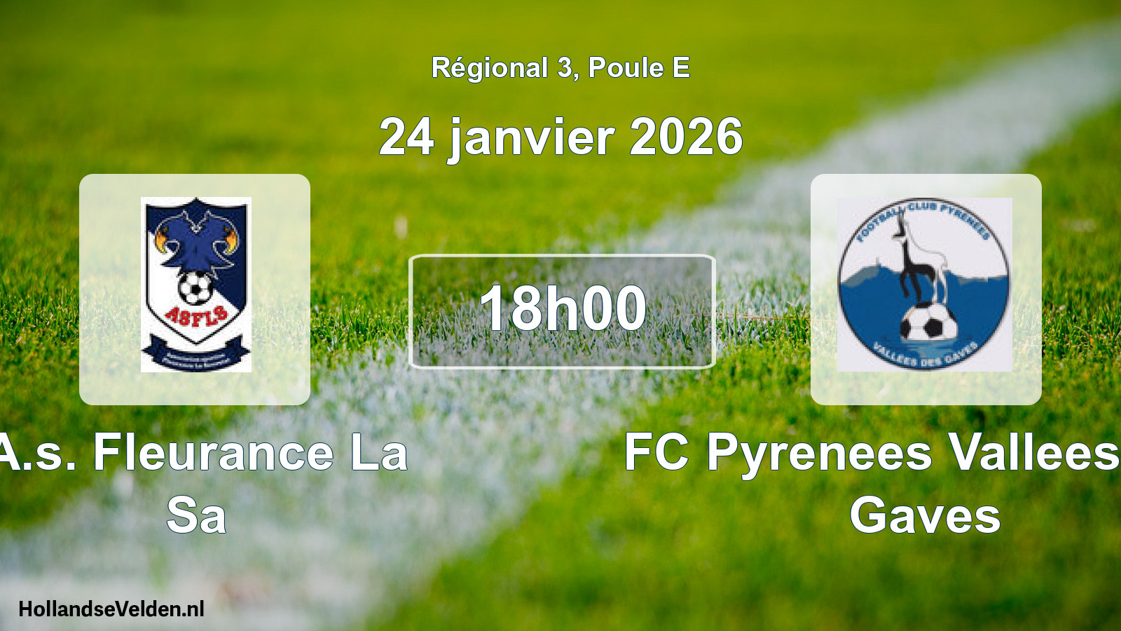 Geplande wedstrijd: A.s. Fleurance La Sa - FC Pyrenees Vallees Des Gaves (24 janvier 2026)