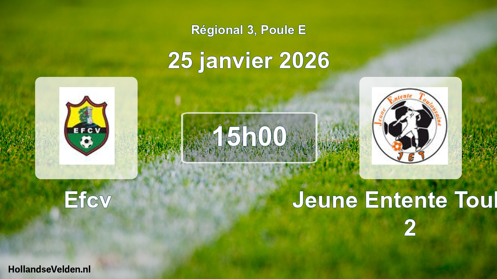 Scheduled Match: Efcv - Jeune Entente Toulou 2 (25 January 2026)