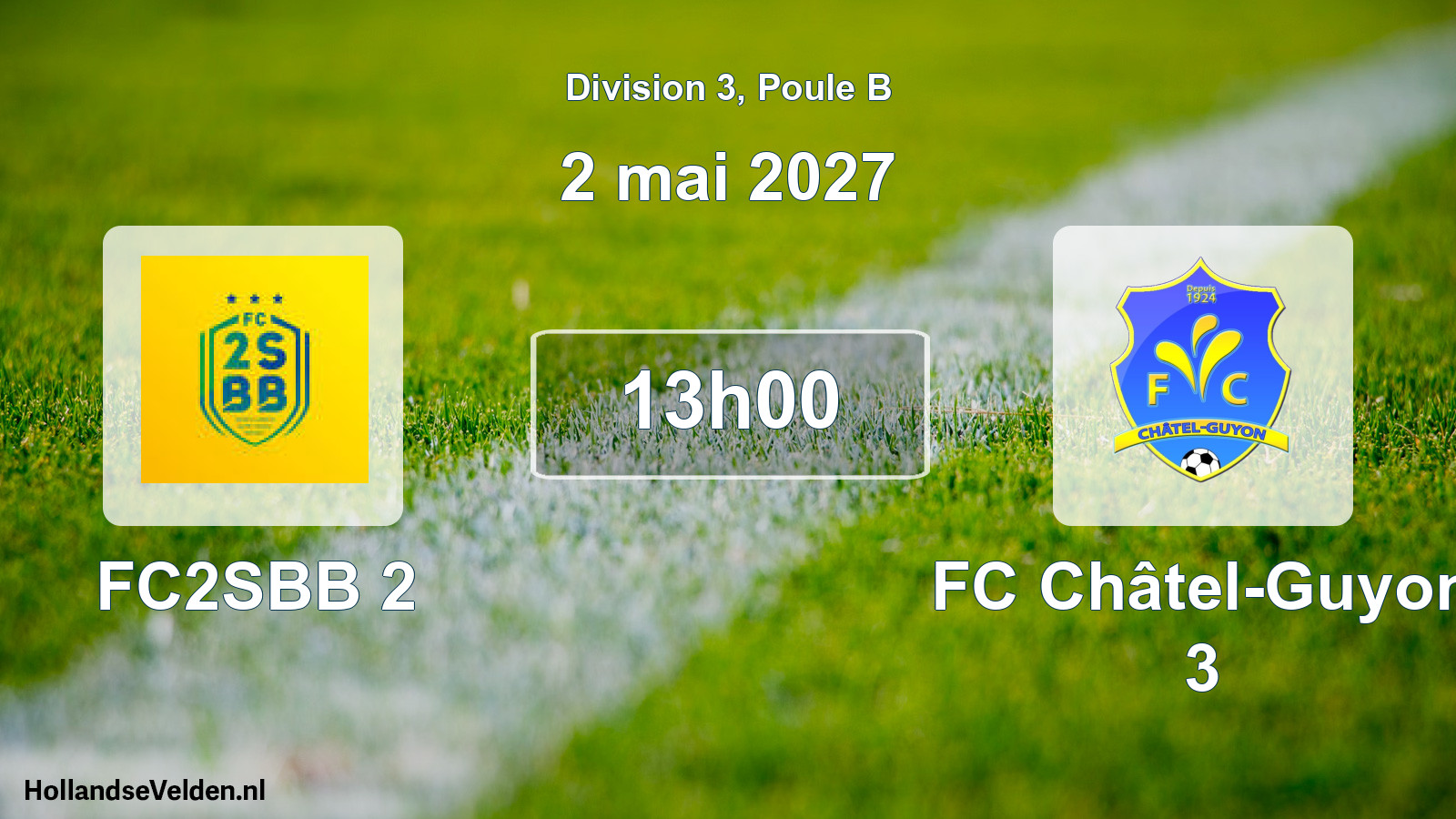 Geplande wedstrijd: FC2SBB 2 - FC Châtel-Guyon 3 (2 mei 2027)