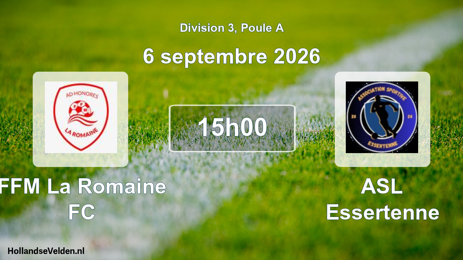 Match programmé: FFM La Romaine FC - ASL Essertenne (6 septembre 2026)