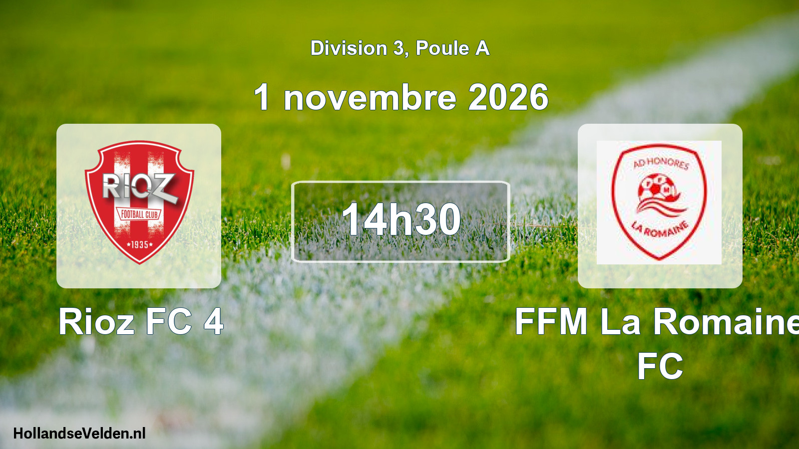 Match programmé: Rioz FC 4 - FFM La Romaine FC (1 novembre 2026)