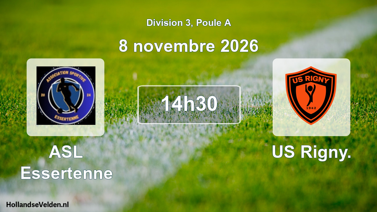 Scheduled Match: ASL Essertenne - US Rigny. (8 November 2026)