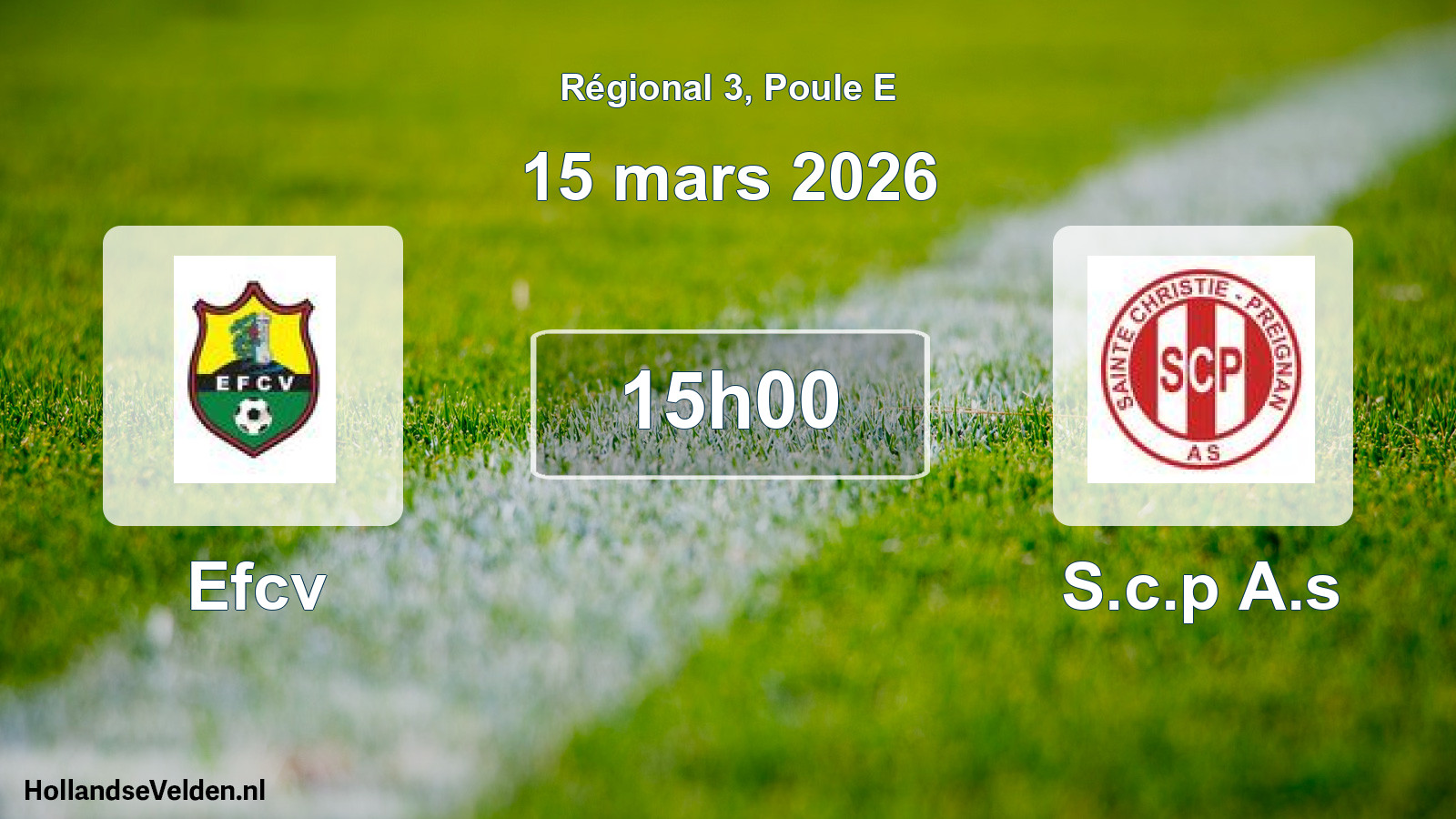 Scheduled Match: Efcv - S.c.p A.s (15 March 2026)