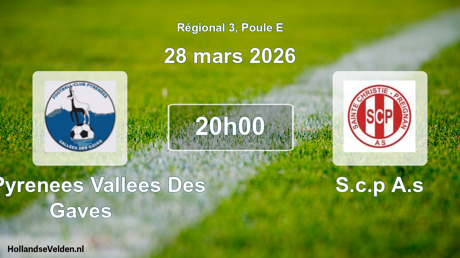 Scheduled Match: FC Pyrenees Vallees Des Gaves - S.c.p A.s (28 March 2026)