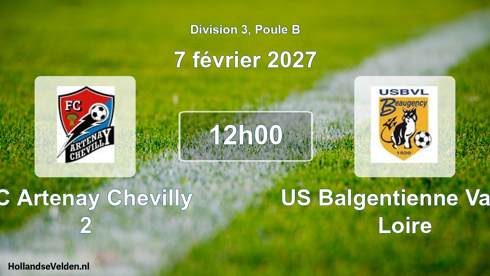 Match programmé: FC Artenay Chevilly 2 - US Balgentienne Val de Loire (7 février 2027)