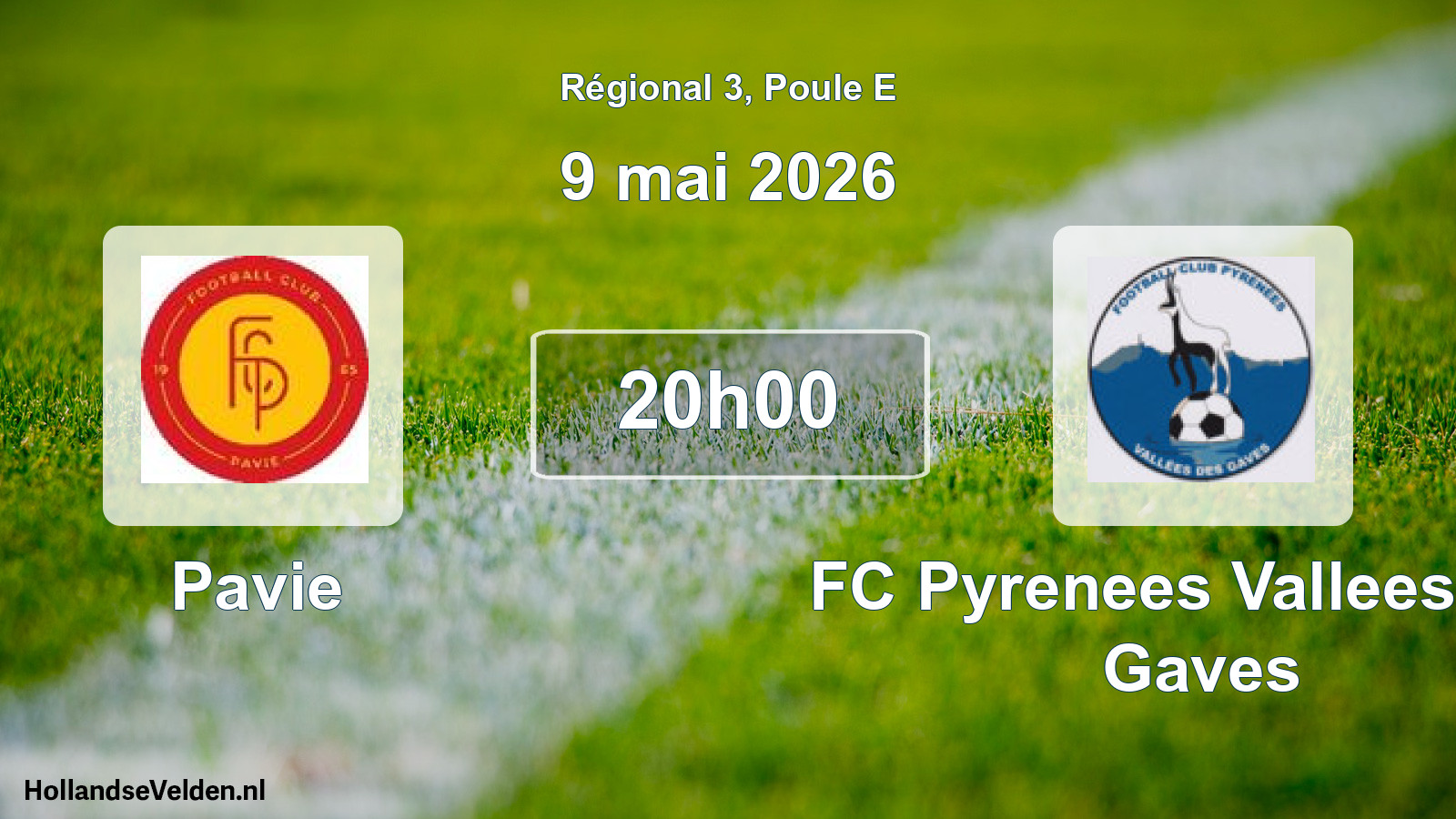 Geplande wedstrijd: Pavie - FC Pyrenees Vallees Des Gaves (9 mei 2026)