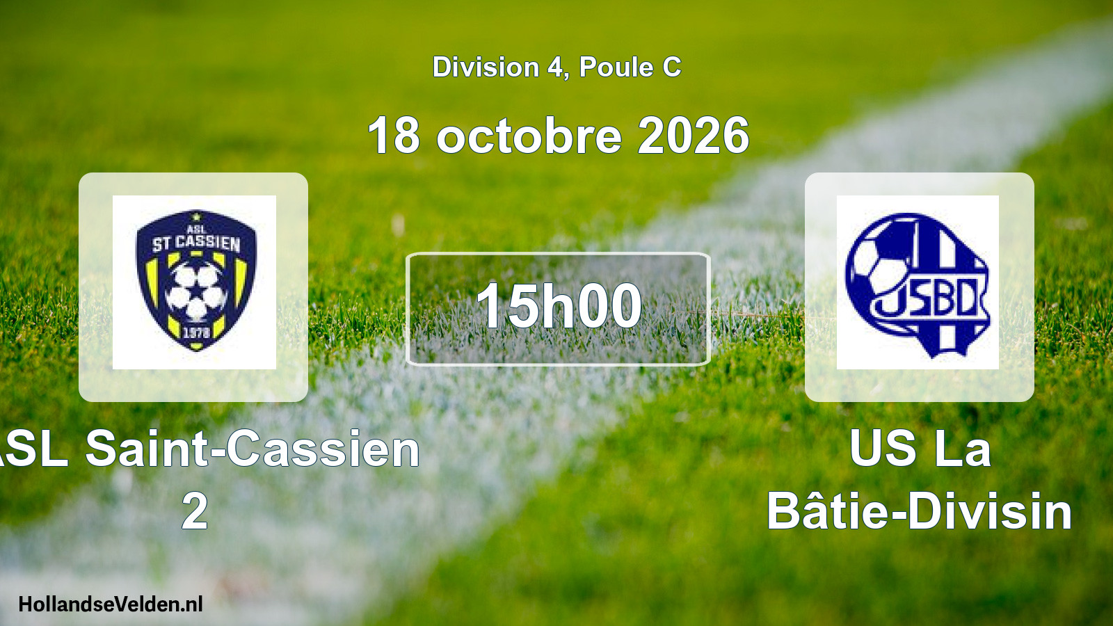 Scheduled Match: ASL Saint-Cassien 2 - US La Bâtie-Divisin (18 October 2026)
