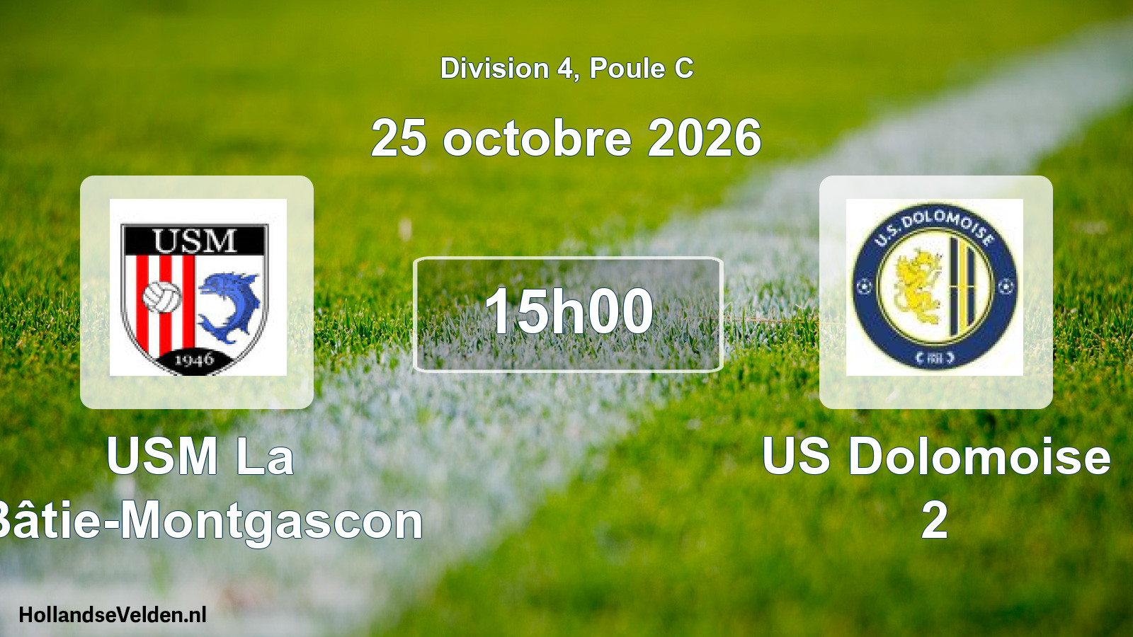 Scheduled Match: USM La Bâtie-Montgascon - US Dolomoise 2 (25 October 2026)