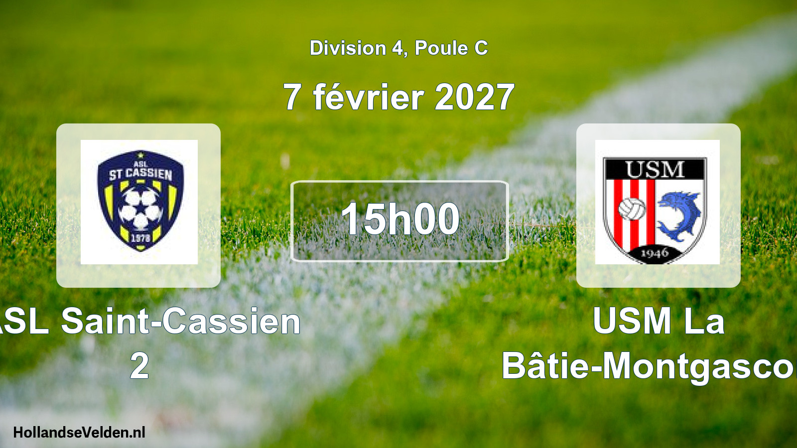 Scheduled Match: ASL Saint-Cassien 2 - USM La Bâtie-Montgascon (7 February 2027)