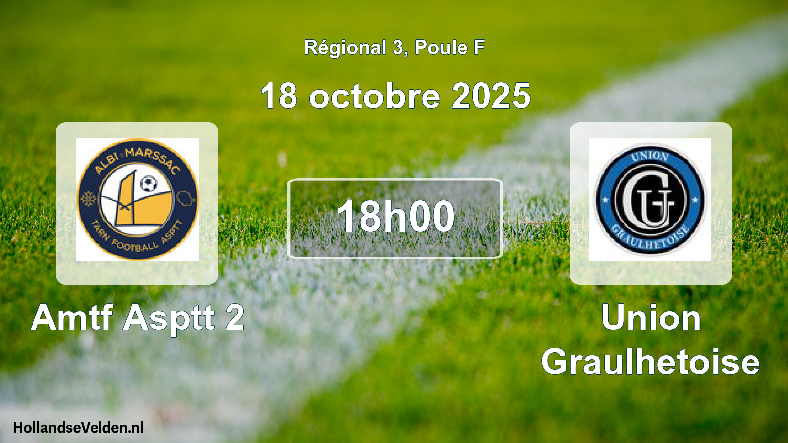 Geplande wedstrijd: Amtf Asptt 2 - Union Graulhetoise (18 octobre 2025)