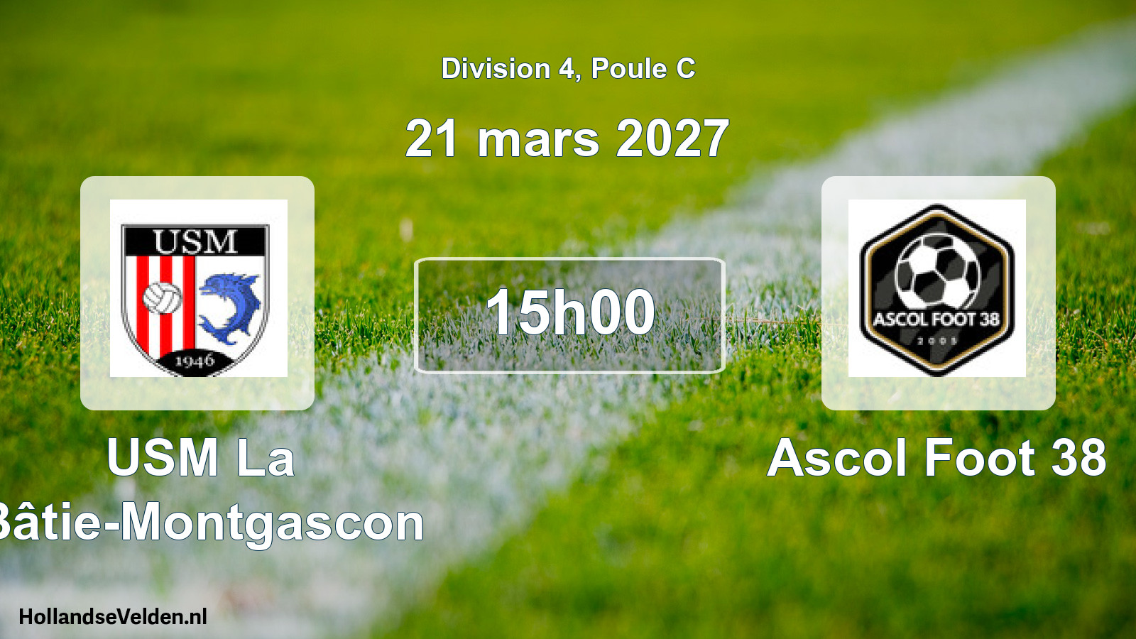 Geplande wedstrijd: USM La Bâtie-Montgascon - Ascol Foot 38 (21 maart 2027)