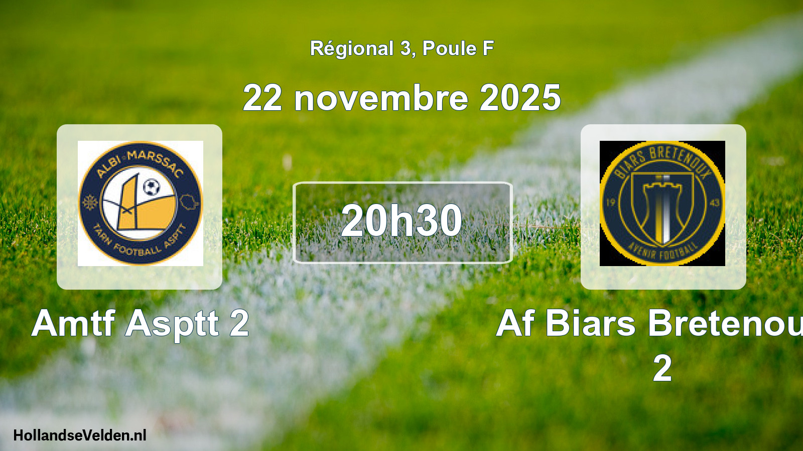Scheduled Match: Amtf Asptt 2 - Af Biars Bretenoux 2 (22 November 2025)