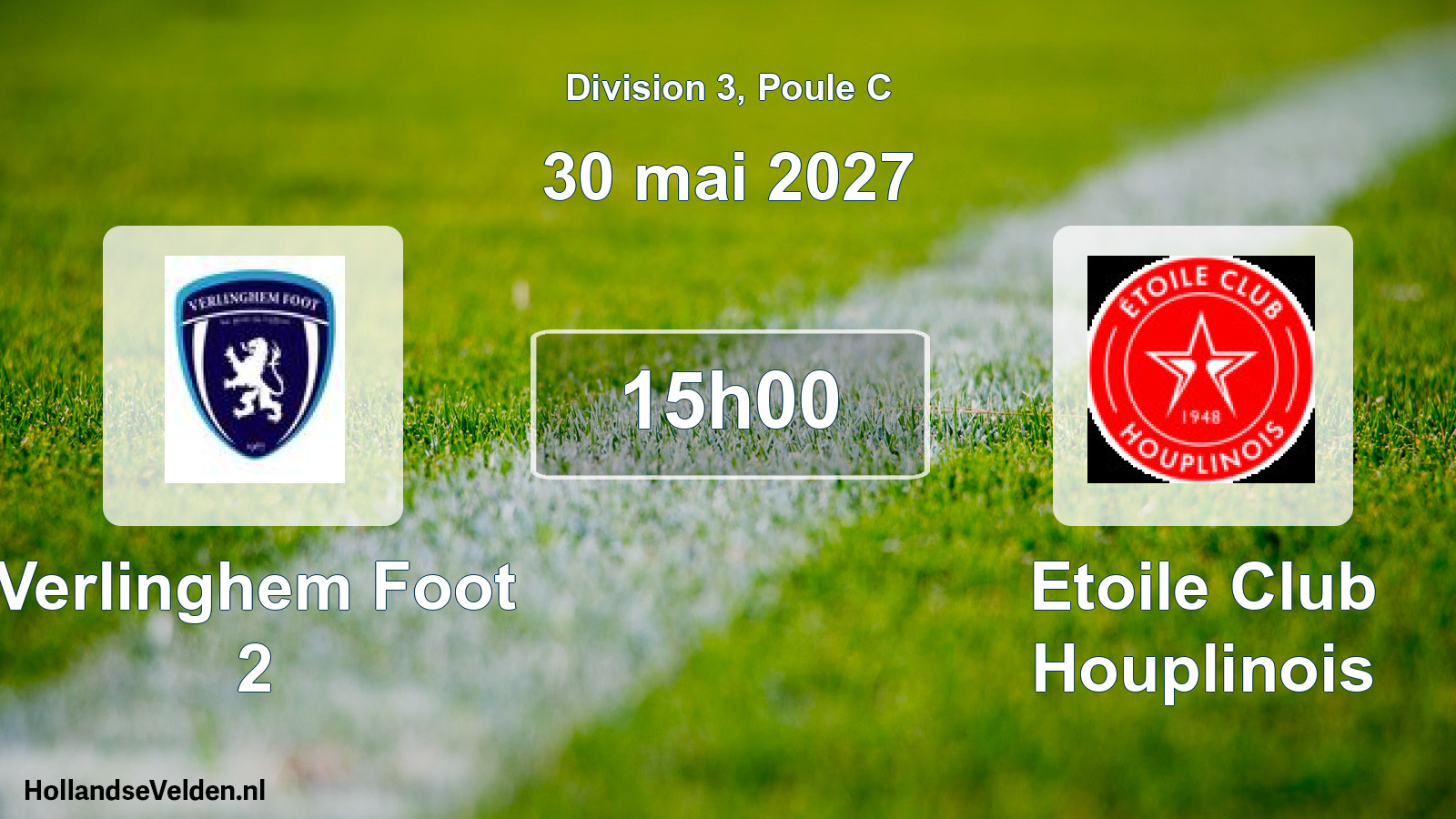Match programmé: Verlinghem Foot 2 - Etoile Club Houplinois (30 mai 2027)