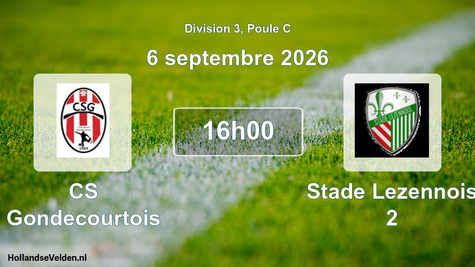 Scheduled Match: CS Gondecourtois - Stade Lezennois 2 (6 September 2026)