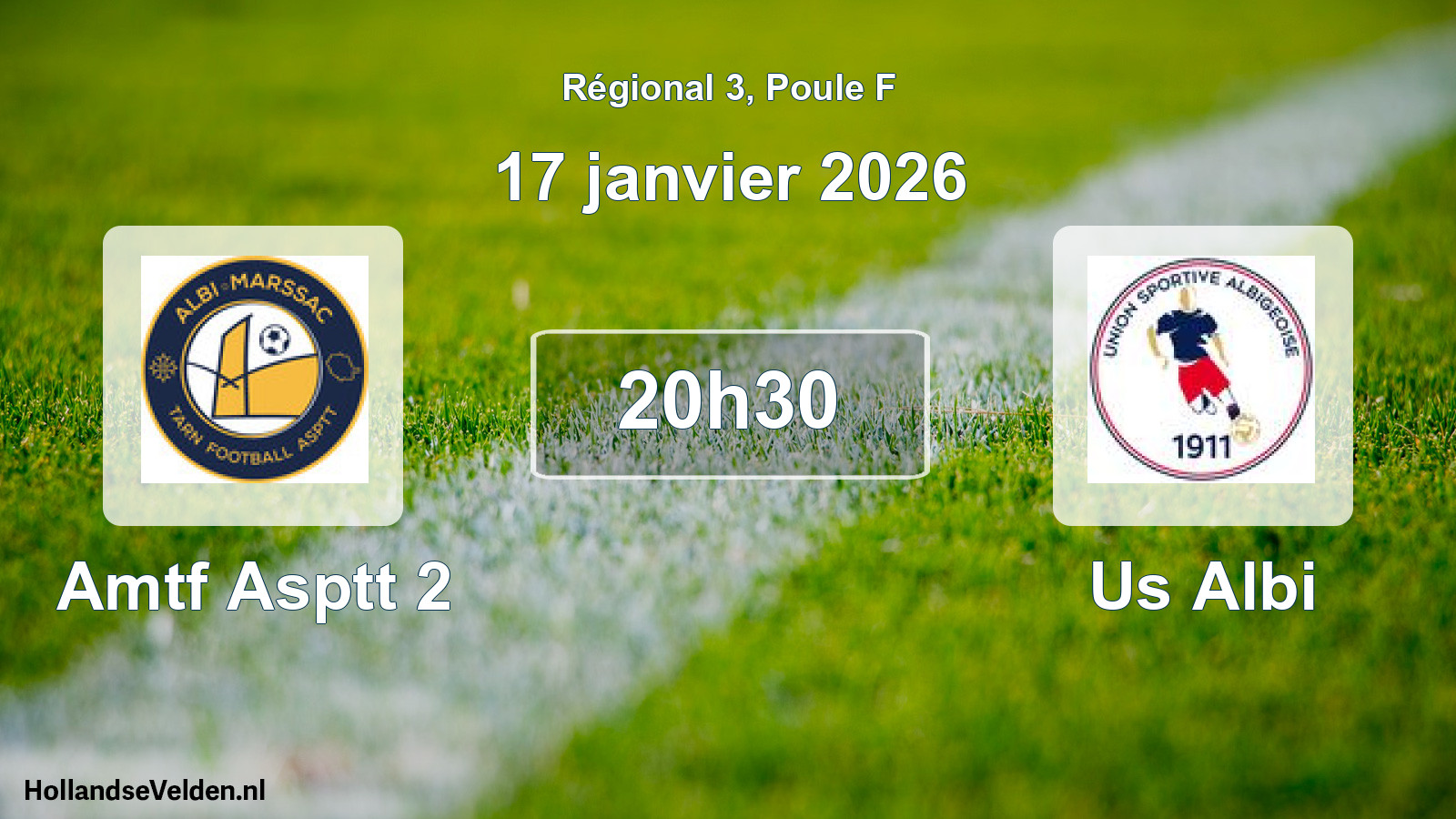 Geplande wedstrijd: Amtf Asptt 2 - Us Albi (17 janvier 2026)