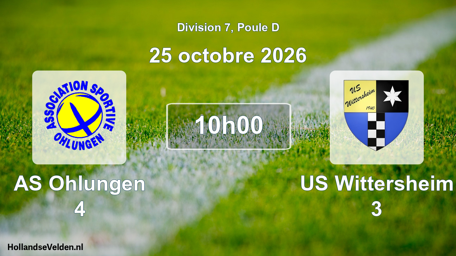 Scheduled Match: AS Ohlungen 4 - US Wittersheim 3 (25 October 2026)