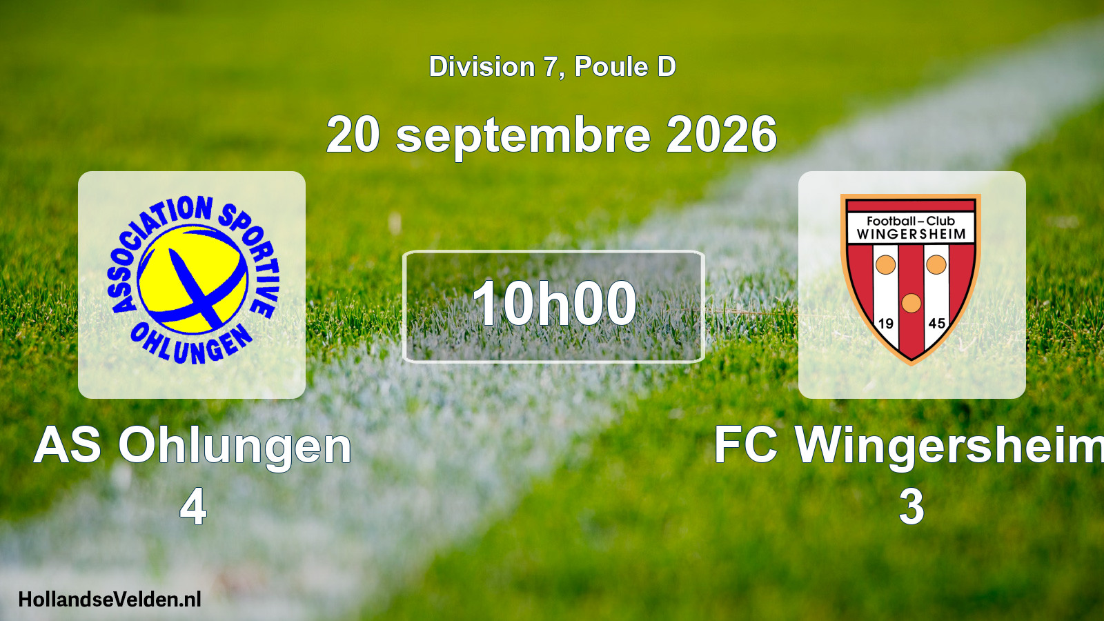 Scheduled Match: AS Ohlungen 4 - FC Wingersheim 3 (20 September 2026)