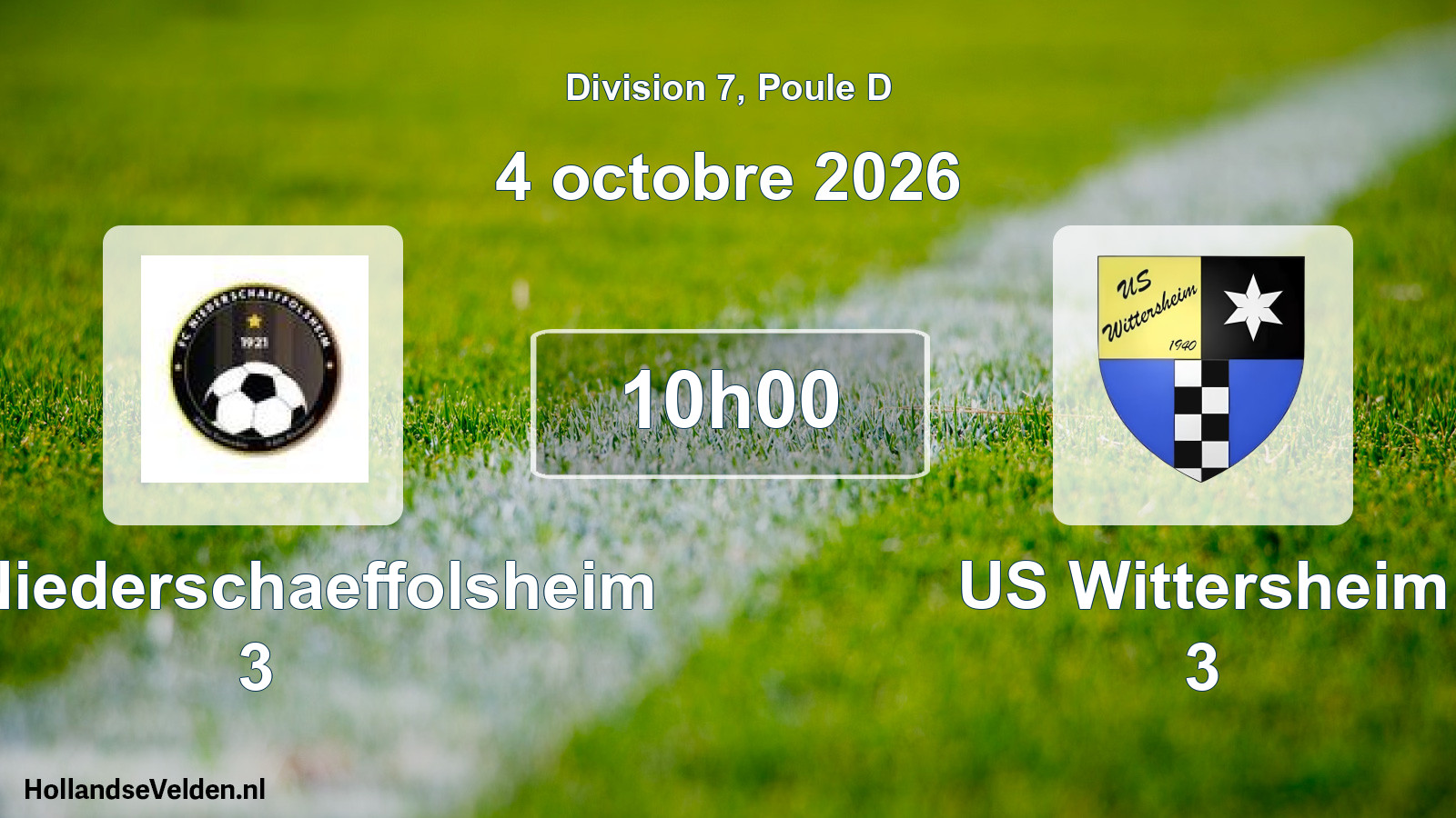 Scheduled Match: FC Niederschaeffolsheim 3 - US Wittersheim 3 (4 October 2026)