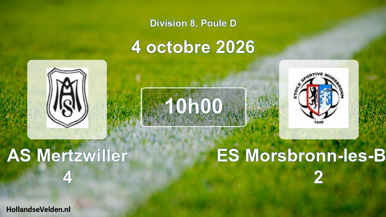 Scheduled Match: AS Mertzwiller 4 - ES Morsbronn-les-Bains 2 (4 October 2026)
