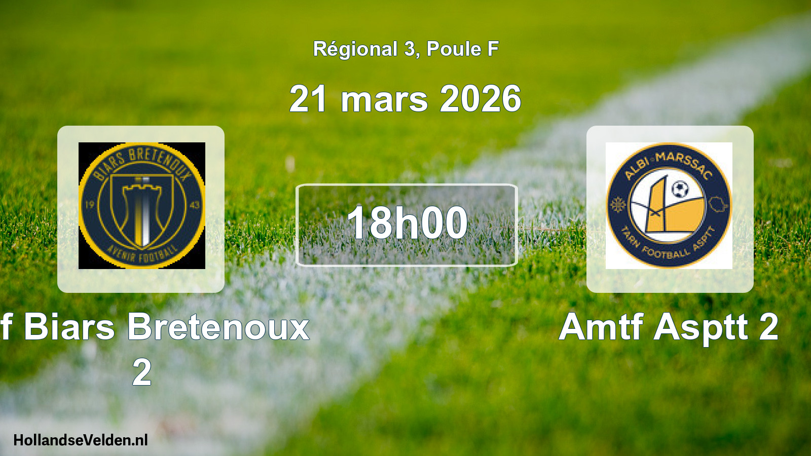 Scheduled Match: Af Biars Bretenoux 2 - Amtf Asptt 2 (21 March 2026)