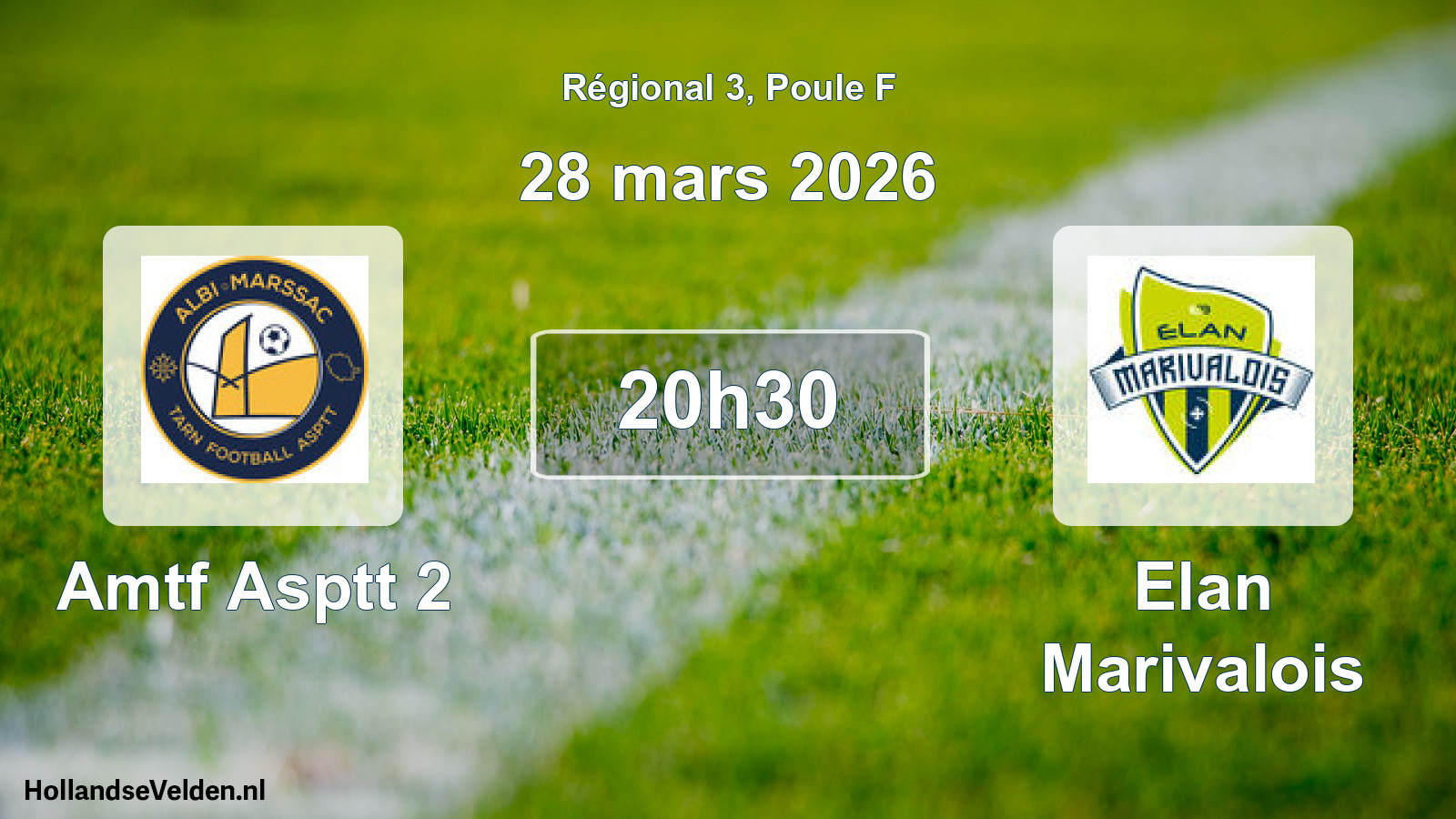 Geplande wedstrijd: Amtf Asptt 2 - Elan Marivalois (28 maart 2026)