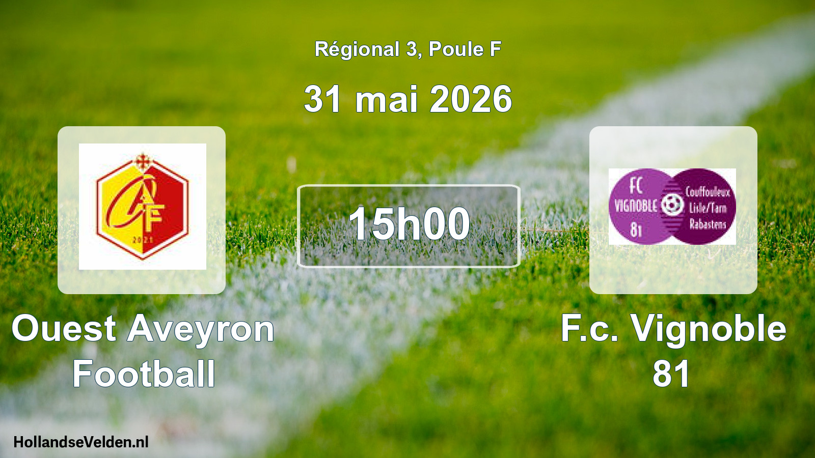 Scheduled Match: Ouest Aveyron Football - F.c. Vignoble 81 (31 May 2026)