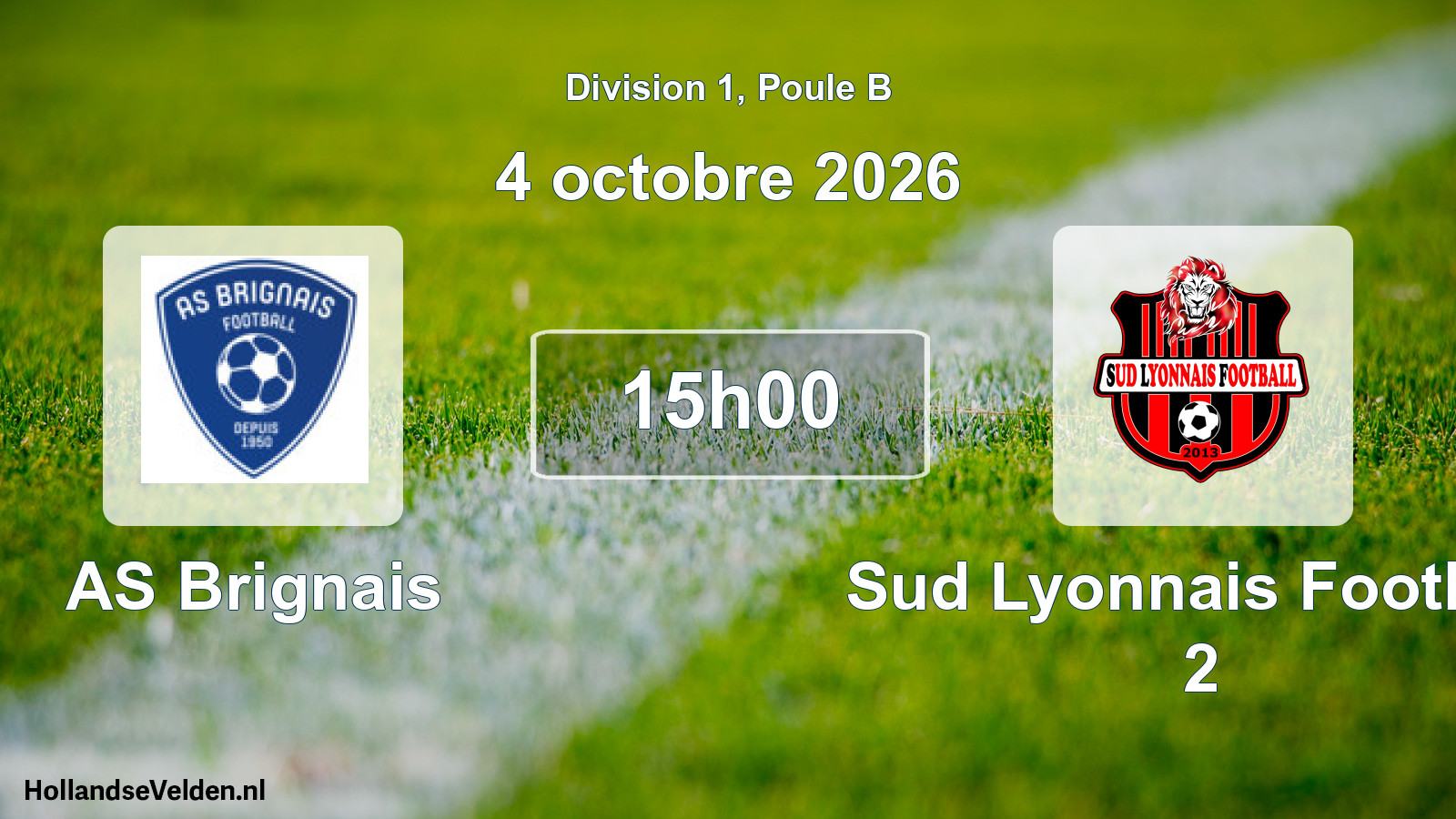 Scheduled Match: AS Brignais - Sud Lyonnais Football 2 (4 October 2026)