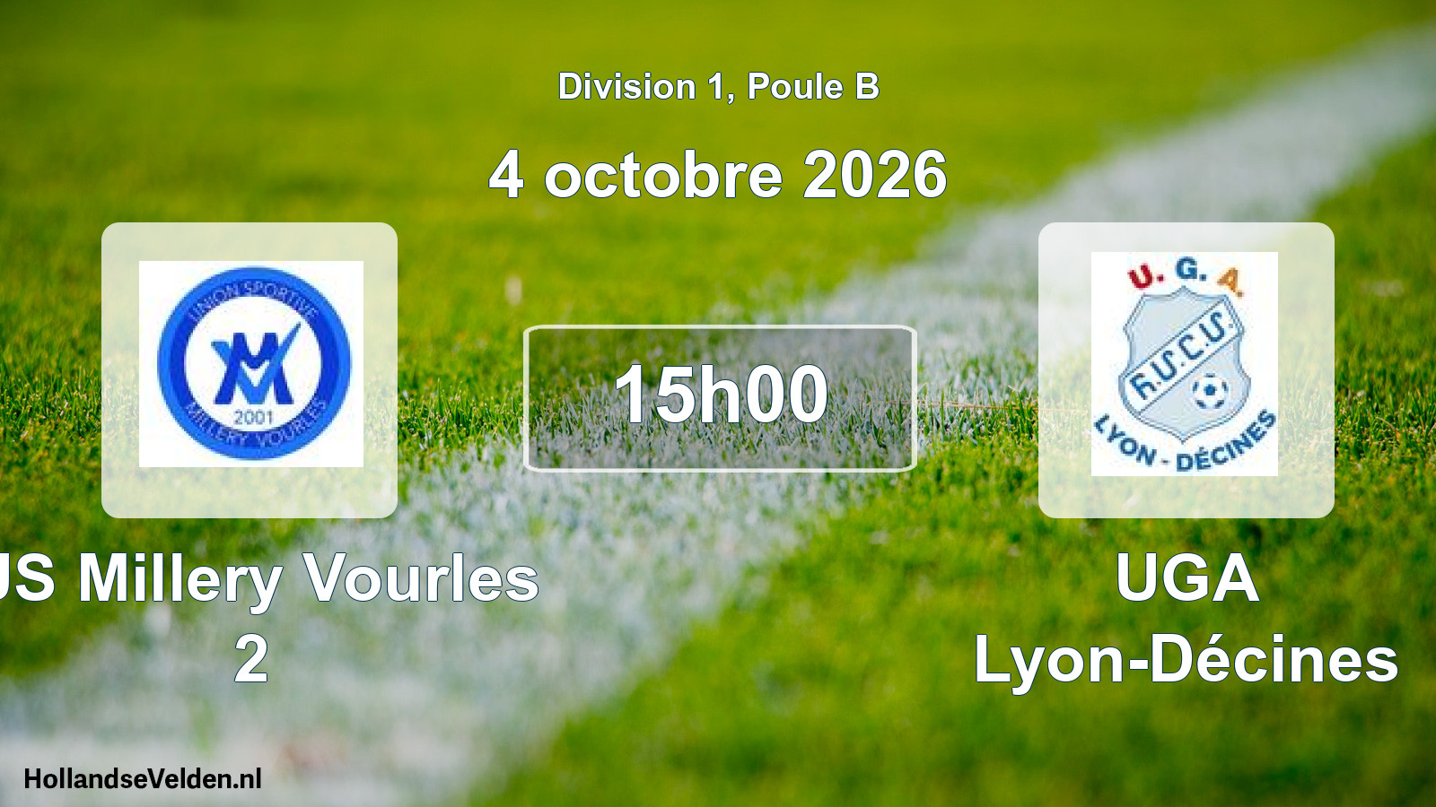 Scheduled Match: US Millery Vourles 2 - UGA Lyon-Décines (4 October 2026)