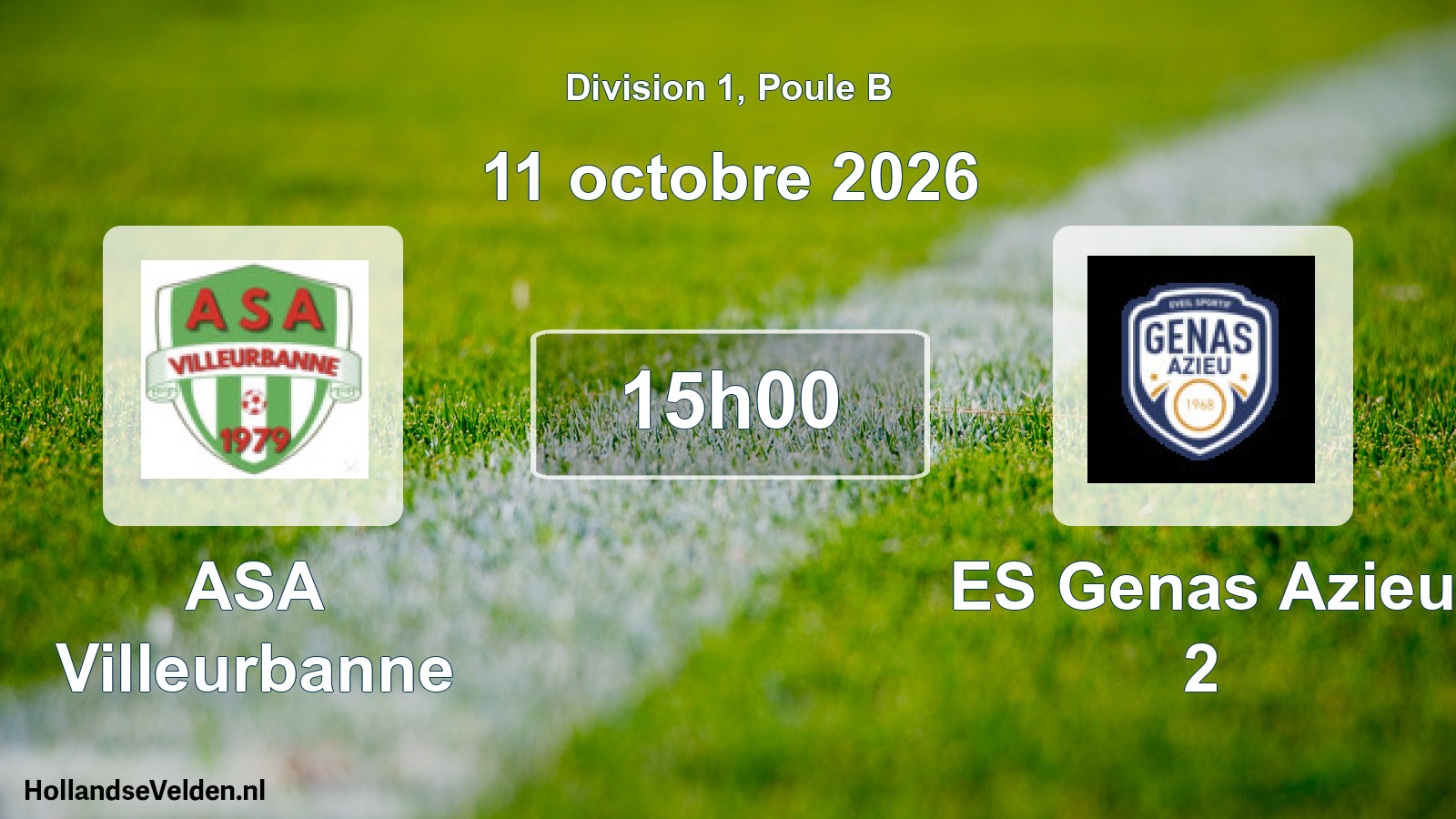 Scheduled Match: ASA Villeurbanne - ES Genas Azieu 2 (11 October 2026)