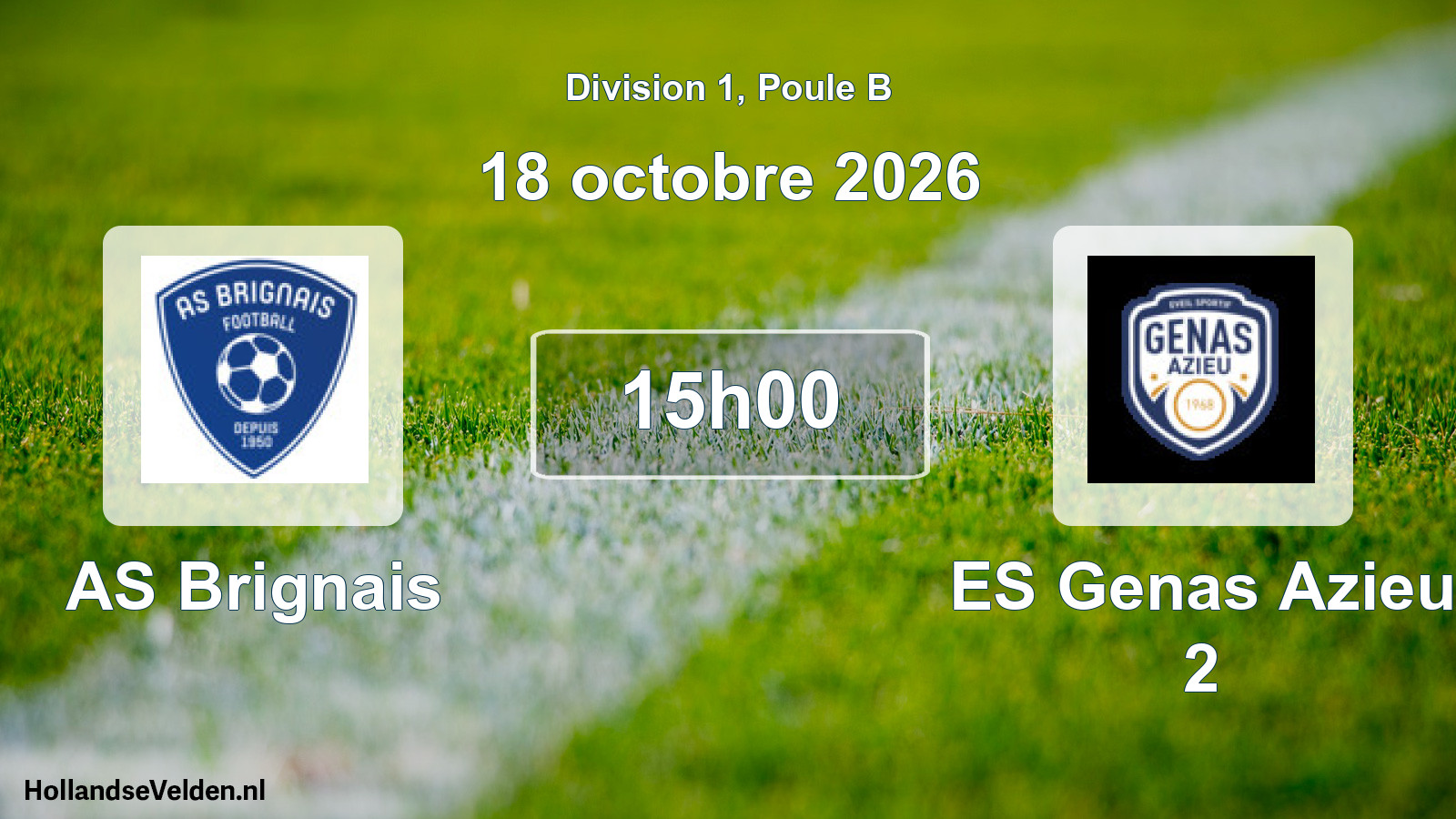 Scheduled Match: AS Brignais - ES Genas Azieu 2 (18 October 2026)