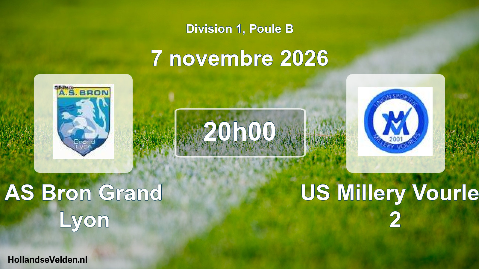 Match programmé: AS Bron Grand Lyon - US Millery Vourles 2 (7 novembre 2026)
