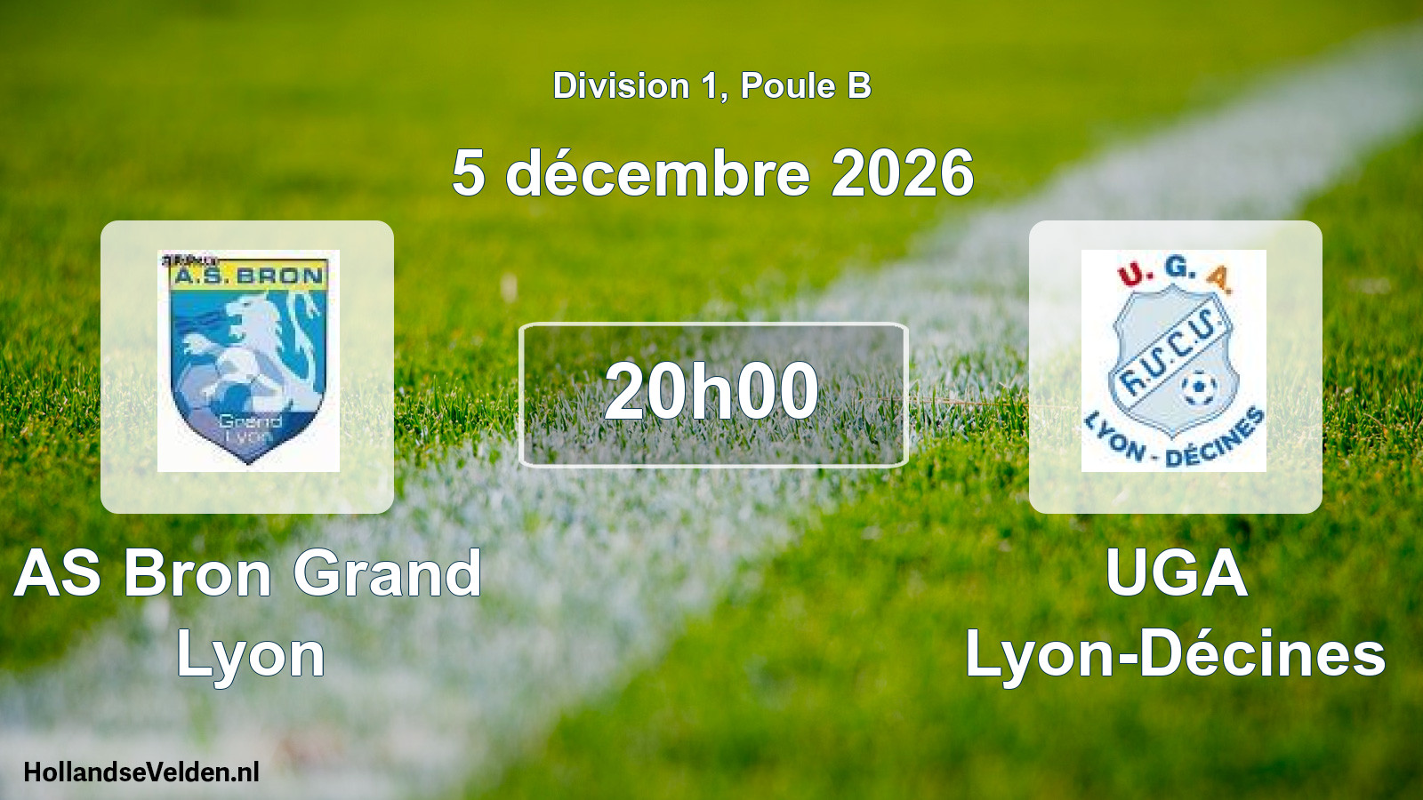 Match programmé: AS Bron Grand Lyon - UGA Lyon-Décines (5 décembre 2026)