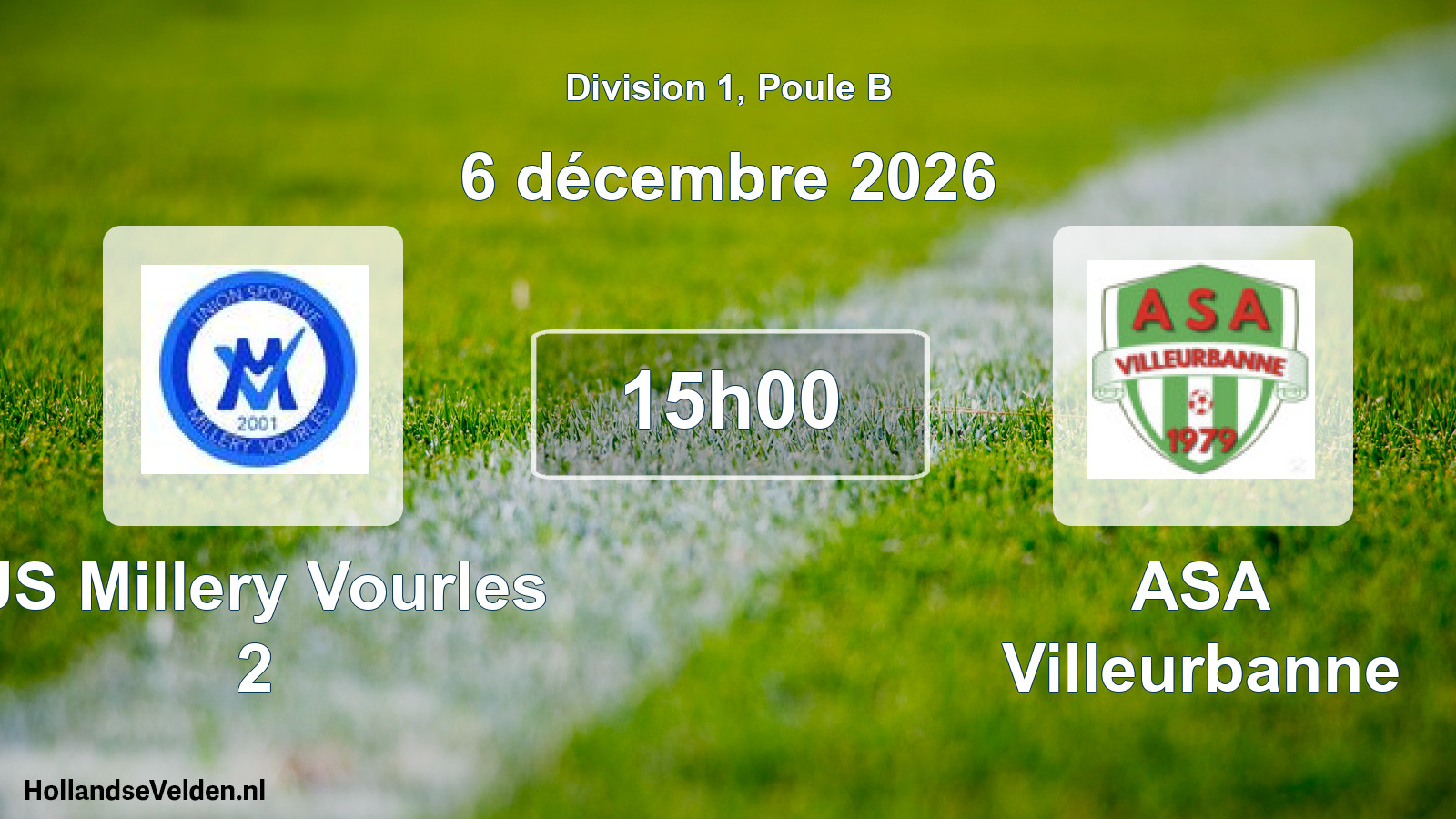 Match programmé: US Millery Vourles 2 - ASA Villeurbanne (6 décembre 2026)