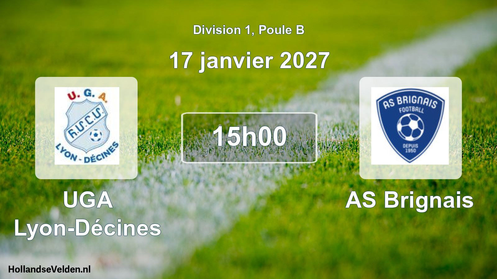 Match programmé: UGA Lyon-Décines - AS Brignais (17 janvier 2027)