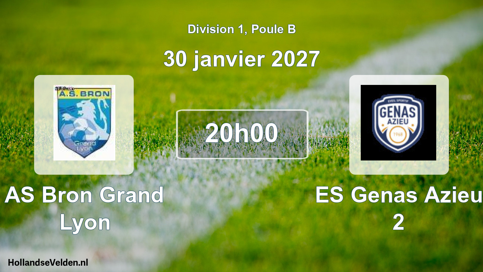 Match programmé: AS Bron Grand Lyon - ES Genas Azieu 2 (30 janvier 2027)