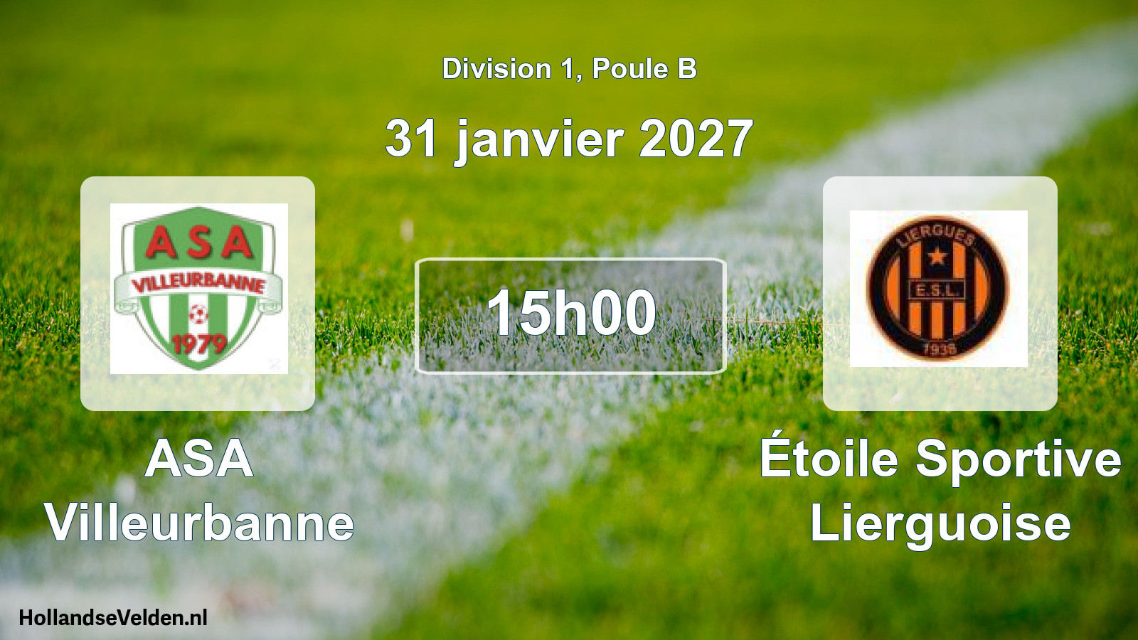 Match programmé: ASA Villeurbanne - Étoile Sportive Lierguoise (31 janvier 2027)