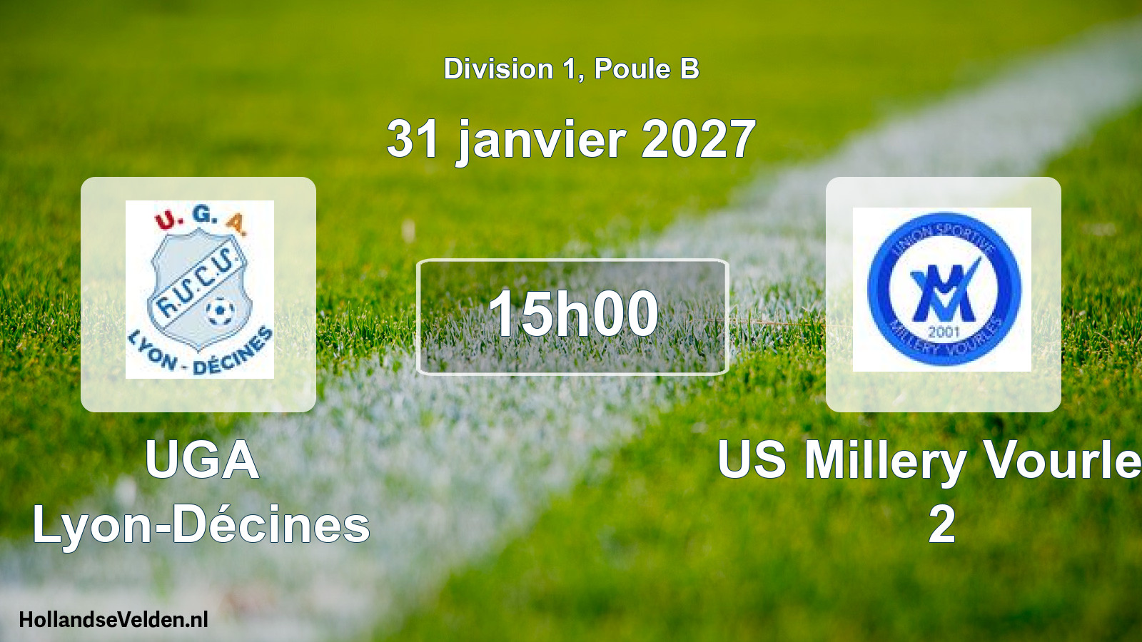 Scheduled Match: UGA Lyon-Décines - US Millery Vourles 2 (31 January 2027)