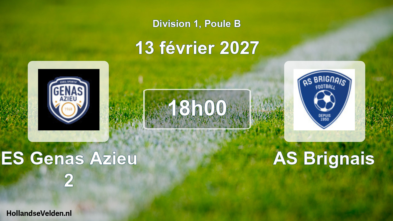 Scheduled Match: ES Genas Azieu 2 - AS Brignais (13 February 2027)