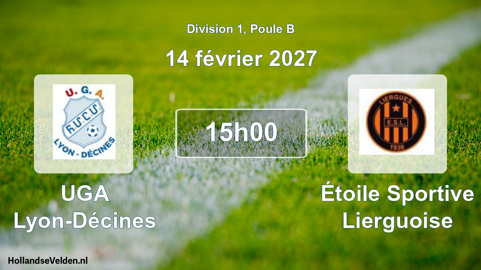 Match programmé: UGA Lyon-Décines - Étoile Sportive Lierguoise (14 février 2027)
