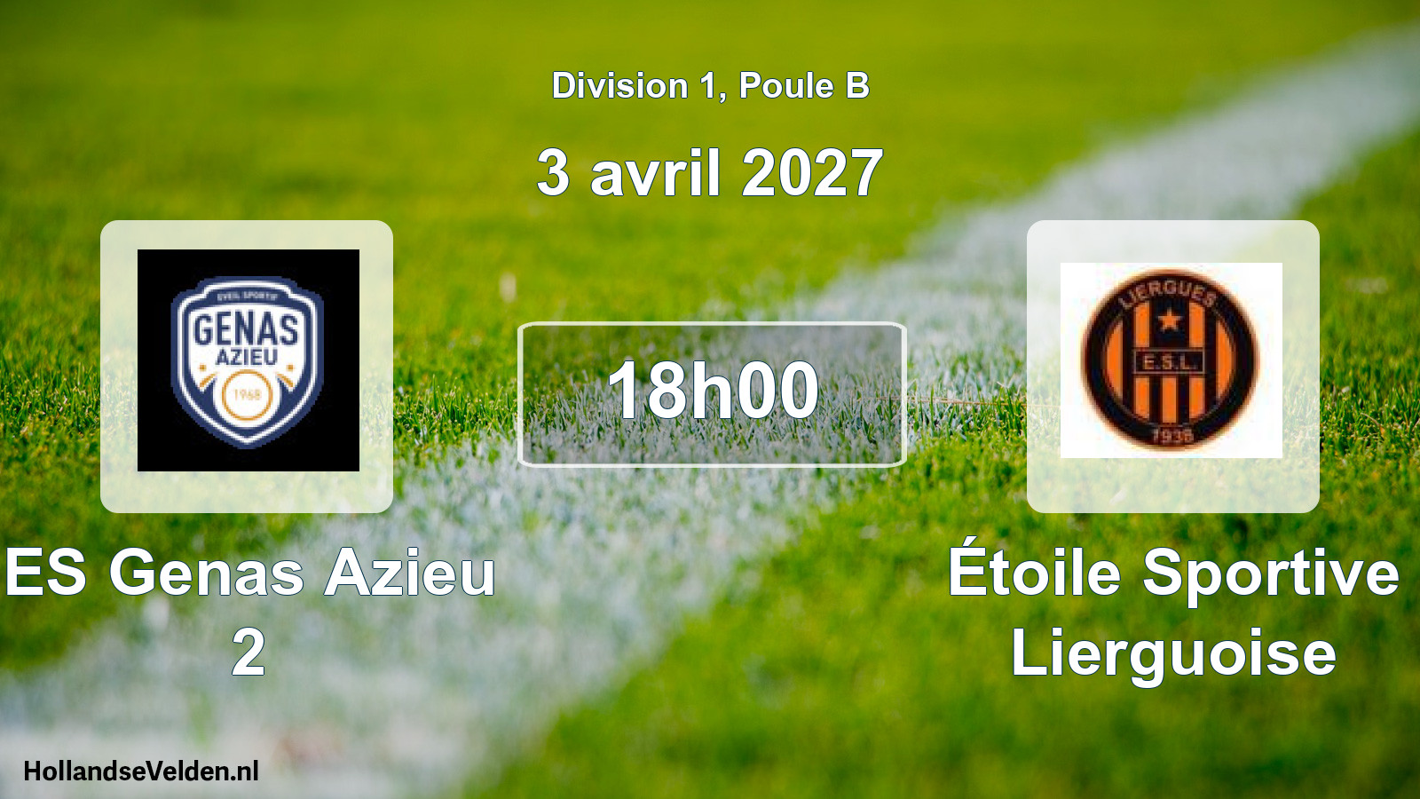 Scheduled Match: ES Genas Azieu 2 - Étoile Sportive Lierguoise (3 April 2027)