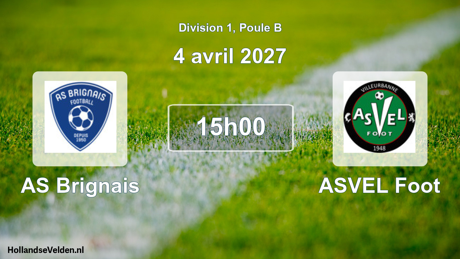 Match programmé: AS Brignais - ASVEL Foot (4 avril 2027)