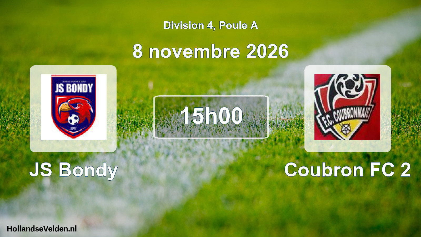 Geplande wedstrijd: JS Bondy - Coubron FC 2 (8 november 2026)