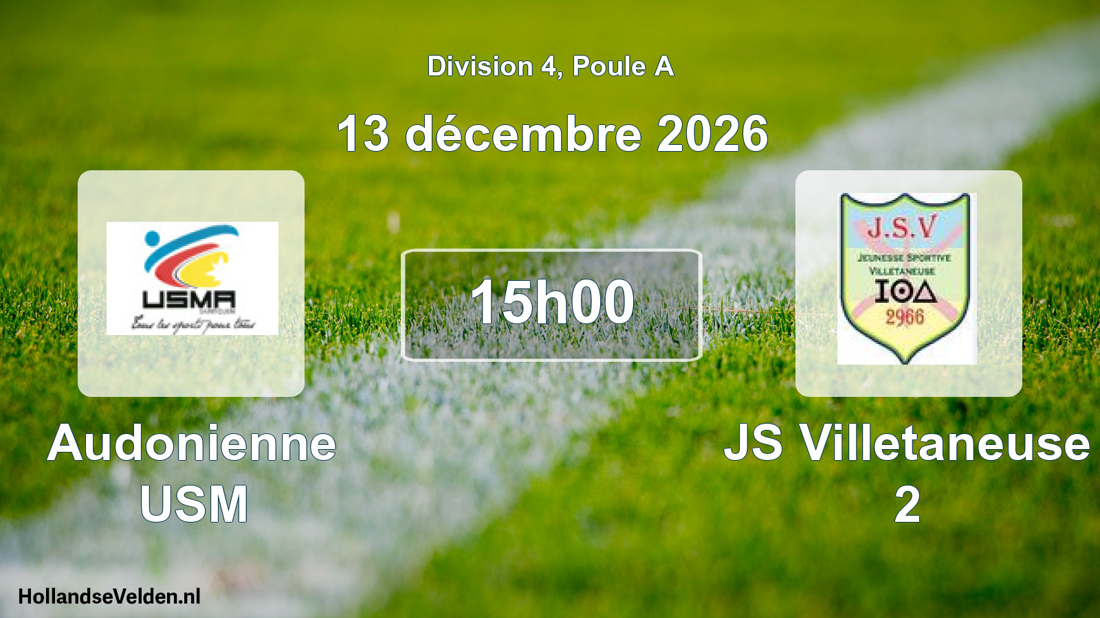Scheduled Match: Audonienne USM - JS Villetaneuse 2 (13 December 2026)